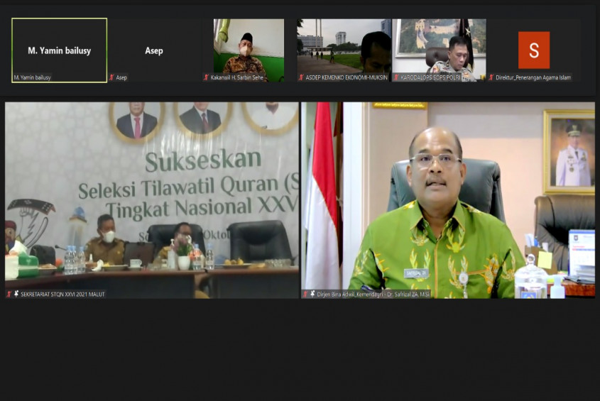 Ditjen Bina Adwil Gelar Rakor Virtual STQHN XXVI Maluku Utara