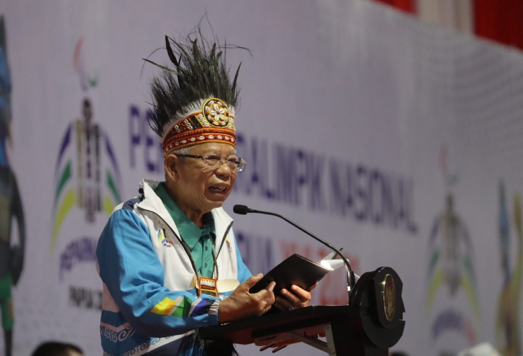 7157Wapres Ma ruf Amin Sebut Atlet Disabilitas Inspirasi dan Energi Bagi Sesama Warga Bangsa - Pekan Peparnas XVI Papua 2021 Resmi Di Buka