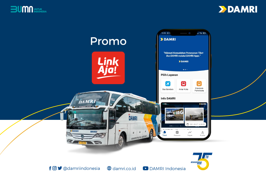 Meriahkan HUT Ke-75, Beli Tiket DAMRI Dapat Cashback Rp20.000