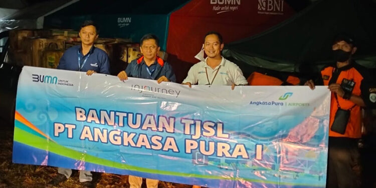 Angkasa Pura I dan Satgas BUMN Salurkan Bantuan Gempa Cianjur 1 Angkasa Pura I