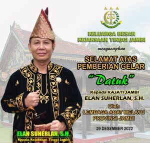 Unknown 14 - Kajati Jambi Elan Suherlan resmi jadi Datuk Jambi