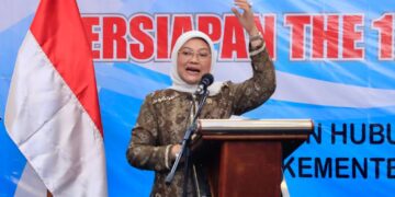 Menteri Ketenagakerjaan Ida Fauziyah, saat memberikan sambutan pada Rapat Persiapan The 111th ILC, di Jakarta, Kamis (25/5/2023).
