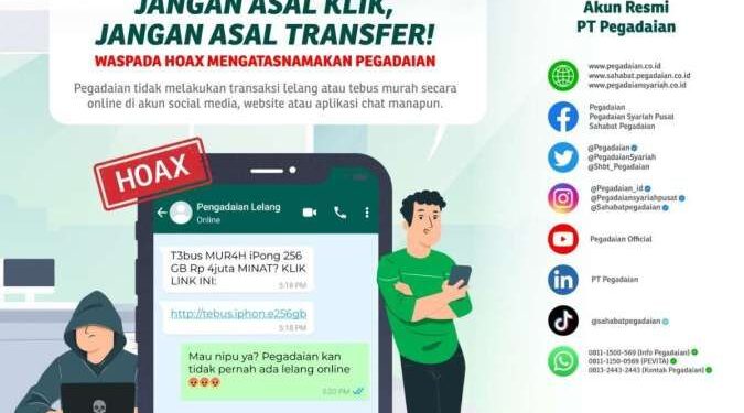 Jangan Asal Transfer! Pegadaian Himbau Masyarakat untuk Hati-hati 1 PT Pegadaian.