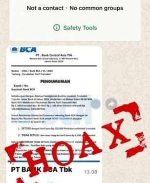 BCA Tegaskan Pengumuman Perubahan Transfer AntarBank Jadi Rp150.000/bulan adalah Hoax 1 BCA