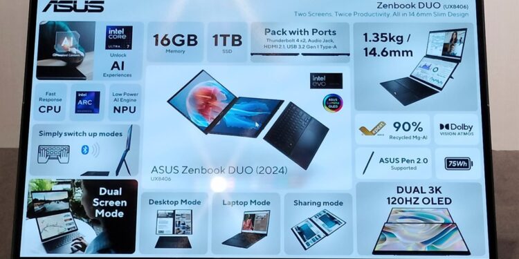 Segera Hadir di Indonesia, Laptop Terbaik 2024 Asus Zenbook DUO 1 ASUS