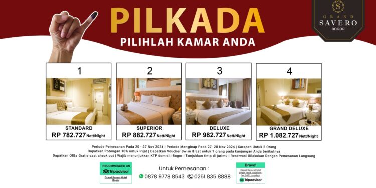 Hotel Grand Savero Bogor Hadirkan Promo “Pilkada – Pilihlah Kamar Anda” bagi Warga Bogor 1 Hotel Grand Savero