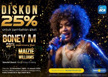 Boney M 50th Annicersary Tour Legenda Disco Boney M dengan anggota asli Maizie Williams, Hadirkan Special Guest Hetty Koes Endang di Jakarta Jumat 10 Januari 2025 Pullman Jakarta Central Park 2 BONEY M 50th ANNIVERSARY TOUR