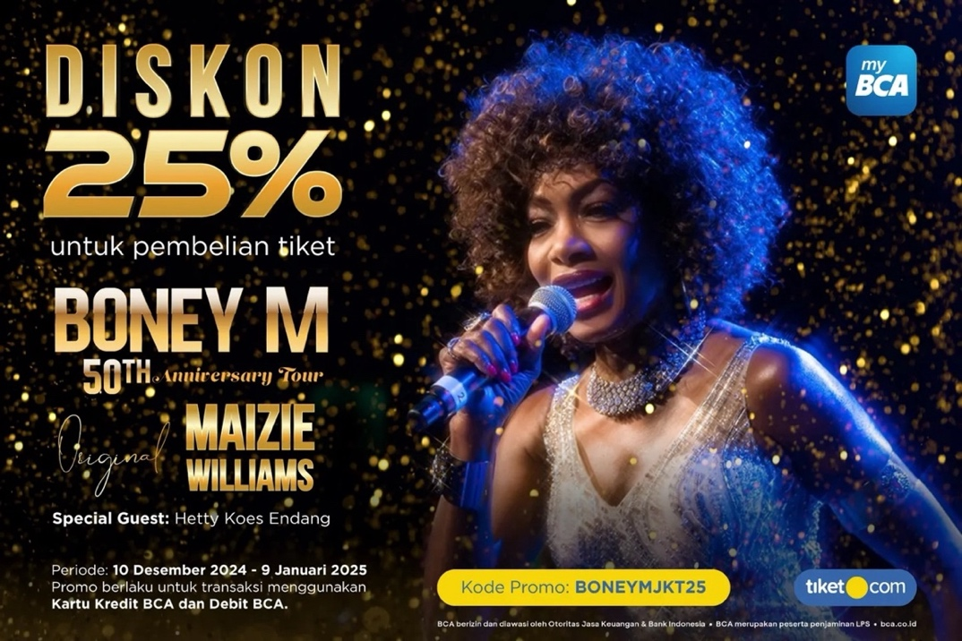 Konser Boney M 50th Anniversary Tour, Legenda Disco Boney M dengan anggota asli Maizie Williams, Siap Guncang Jakarta 2 boney m