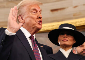Presiden Amerika Serikat (AS) Donald Trump dalam satu acara inagurasi di The Rotunda of the U.S. Capitol, Washington, beberapa waktu lalu.