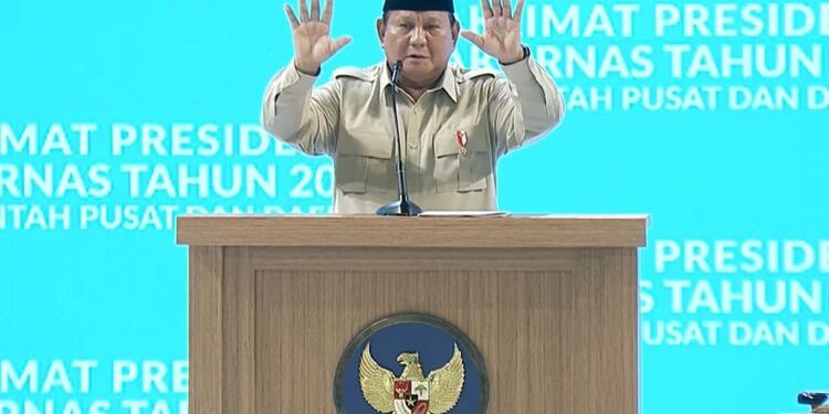 Sejumlah Negara Khawatir Pecah PD 3, Prabowo: Prinsip RI Tetap Non-blok 1 PERANG DUNIA 3: Presiden Prabowo Subianto memberikan taklimat dalam Rapat Koordinasi Nasional (Rakornas) Pemerintah Pusat dan Daerah 2026 di Sentul International Convention Center (SICC), Kabupaten Bogor, Jawa Barat pada Senin (2/2/2026).(Foto: Dok/Sekretarian Negara)
