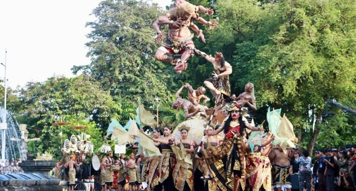 AJANG TAHUNAN: Kasanga Festival Caka 1948. Tahun ini, perhelatan tersebut dilangsungkan di kawasan Catus Pata Patung Catur Muka, Kota Denpasar, Bali pada Jumat (6/3/2026) lalu. (Foto: Istimewa)