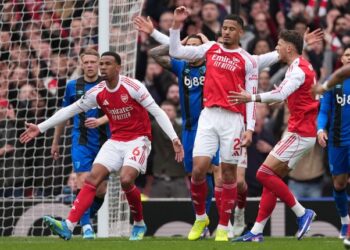 ARSENAL KANDAS: Duel Arsenal vs Bournemouth di Liga Inggris, Sabtu (11/04/2026). (Foto: (c) AP Photo/Dave Shopland)