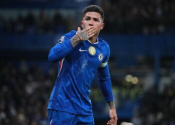 ABSEN SEMENTARA: Selebrasi Enzo Fernandez usai mencetak gol di laga Chelsea melawan Bournemouth pada 31 Desember 2025 dalam lanjutan Liga Inggris. (Foto: (c) AP Photo/Kin Cheung)