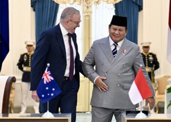 ISU PERANG: Presiden Republik Indonesia Prabowo Subianto menerima kunjungan kerja Perdana Menteri (PM) Australia Anthony Albanese di Istana Merdeka, Jakarta Pusat, pada Jumat (6/2/2026). (Foto Ilustrasi: Dok/BPMI Setpres).
