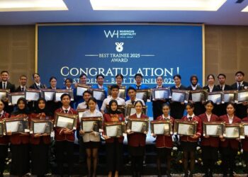 KONTRIBUSI NYATA: Waringin Hospitality Hotel Group (WHHG) memberikan beasiswa kepada 36 siswa magang dari 12 hotel grup mereka di wilayah Jabodetabek. (Foto: Dok/ Waringin Hospitality Hotel Group)