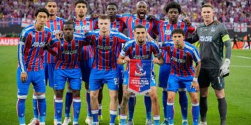 KEMENANGAN PERDANA: Starting XI Crystal Palace di final UEFA Confrence League 2025/2026 pada Kamis (28/5/2026). (Foto: (c) AP Photo/Ebrahim Noroozi)
