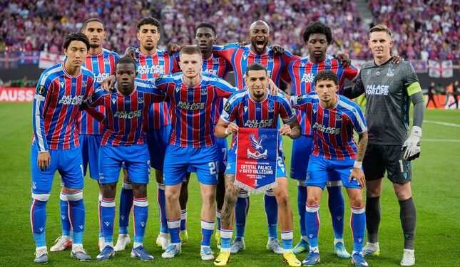 KEMENANGAN PERDANA: Starting XI Crystal Palace di final UEFA Confrence League 2025/2026 pada Kamis (28/5/2026). (Foto: (c) AP Photo/Ebrahim Noroozi)