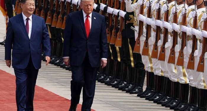 HUBUNGAN BILATERAL: Presiden AS Donald Trump dan Presiden China Xi Jinping melakukan pertemuan di Zhongnanhai, Beijing pada Kamis (15/5/2026). (Foto: Getty Images/Alex Wong)