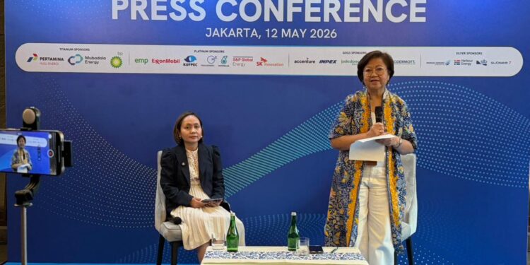 PERKUAT KOLABORASI: Ketua Panitia IPA CONVEX 2026 Tere sita Listyani dan Direktur Eksekutif IPA Marjolijn Wajong (kanan) saat Press Conference Road to IPA Convex 2026 di Menara Astra, Jakarta Pusat pada Selasa (12/5/2026). (WAYTRI/KORNINDOPOS.COM)