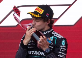 PENUH DRAMA: Pembalap Mercedes AMG Petronas, Kimi Antonelli, menjuarai Formula 1 GP Kanada 2026. (Foto: (c) Christinne Muschi/The Canadian Press via AP)