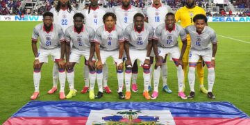 FASE GUGUR: Starting XI Timnas Haiti sebelum kickoff melawan Selandia Baru pada 3 Juni 2026 saat laga uji coba jelang Piala Dunia 2026. (Foto Ilustrasi: (c) AP Photo/Rebecca Blackwell)