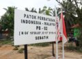 BATAS WILAYAH: Patok perbatasan 02 Indonesia-Malaysia terletak di Desa Aji Kuning, Kecamatan Sebatik Tengah, Kabupaten Nunukan. (Dok./Fery Herdiansyah/RRI Nunukan)