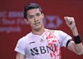 CAPAIAN POSITIF: Jonatan Christie atau Jojo lolos ke final usai menyingkirkan wakil Thailand, Panitchaphon Teeraratsakul pada laga semifinal di Istora Senayan, Jakarta Pusat pada Sabtu (6/6/2026). (Foto Ilustrasi: Antara/Handout/Humas PBSI)
