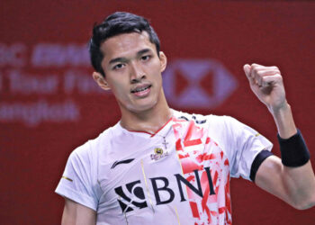 Jojo dan Raymond Indra/Nikolaus Lolos Final Indonesia Open 2026 2 CAPAIAN POSITIF: Jonatan Christie atau Jojo lolos ke final usai menyingkirkan wakil Thailand, Panitchaphon Teeraratsakul pada laga semifinal di Istora Senayan, Jakarta Pusat pada Sabtu (6/6/2026). (Foto Ilustrasi: Antara/Handout/Humas PBSI)
