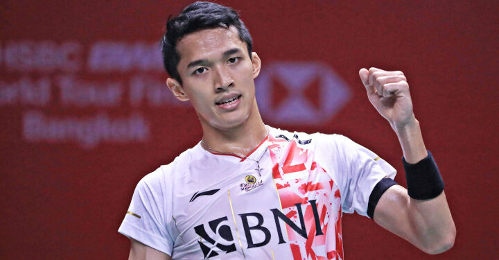 CAPAIAN POSITIF: Jonatan Christie atau Jojo lolos ke final usai menyingkirkan wakil Thailand, Panitchaphon Teeraratsakul pada laga semifinal di Istora Senayan, Jakarta Pusat pada Sabtu (6/6/2026). (Foto Ilustrasi: Antara/Handout/Humas PBSI)