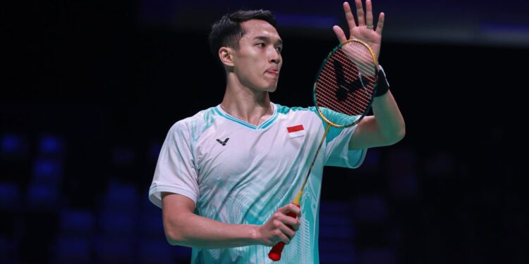 HASIL POSITIF: Jonatan Christie memenangi duel sesama Indonesia melawan Alwi Farhan dalam laga Indonesia Open 2026 di Istora Senayan, Jakarta Pusat pada Kamis (4/6/2026) malam WIB. (Foto Ilustrasi: Dok./PBSI)