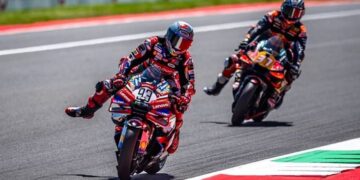 NAIK PERINGKAT: Aksi pebalap Ducati, Marc Marquez, dalam satu momen balapan. (Foto Ilustrasi: Dok./Ducati Corse)