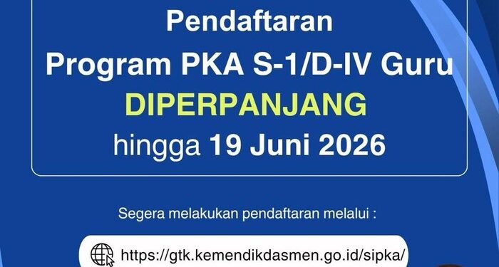 Pendaftaran Beasiswa S1/D4 Guru Kemendikdasmen Diperpanjang hingga 19 Juni 2026 1 Pendaftaran Beasiswa S1/D4 Guru Kemendikdasmen Diperpanjang hingga 19 Juni 2026