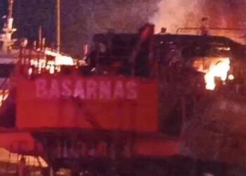 KN SAR Ramawijaya Basarnas Terbakar Saat Perbaikan di Muara Baru, Saksi Sebut Api Berawal dari Percikan Las