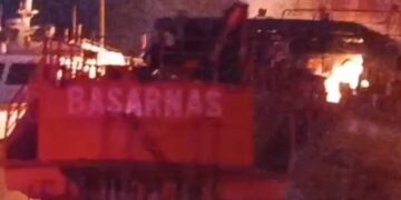 KN SAR Ramawijaya Basarnas Terbakar Saat Perbaikan di Muara Baru, Saksi Sebut Api Berawal dari Percikan Las