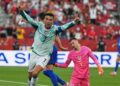 Hajar Kroasia 2-1, Portugal Lolos 16 Besar 8 AKSI SELEBRASI: Ekspresi Cristiano Ronaldo usai mencetak gol penyama kedudukan di laga Portugal vs Kroasia pada Jumat (3/7/2026). (Foto:(c) AP Photo/Stephanie Scarbrough)