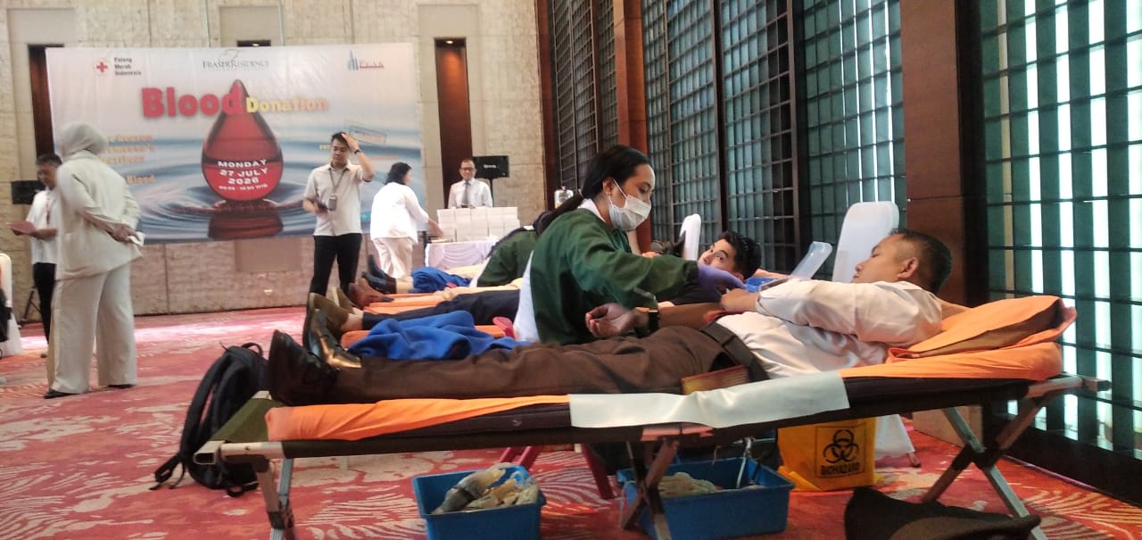 BAKTI SOSIAL: Fraser Residence Sudirman, Setiabudi, Jakarta Selatan menyelenggarakan donor darah pada Senin (27/7/2026). (FOTO: WAYTRI/KORANINDOPOS.COM)
