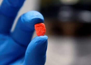 OBAT TERLARANG: Polisi memperlihatkan pil ekstasi berbentuk wajah Presiden Amerika Serikat Donlad Trump yang disita di Concepcion, Chile pada Rabu (5/2/2020). (Foto: Reuters/Jose Luis Saavedra/pras)