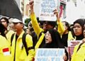 Massa Mahasiswa Suarakan 8 Tuntutan, 21 Orang Ditangkap 7 DELAPAN TUNTUTAN: Aksi unjuk rasa gabungan ratusan mahasiswa dari Badan Eksekutif Mahasiswa Universitas Indonesia (BEM UI) dan Front Mahasiswa Nasional (FMN) berlangsung di Kawasan Bundaran HI, Jakarta Pusat pada Selasa (18/8/2026) siang. (Foto: Istimewa)