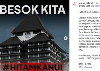 BEM UI Gelar Aksi Serba Hitam, Peringati Pelanggaran HAM di Indonesia