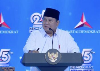 "TERUSIK" KRITIK: Presiden Prabowo Subianto pidato saat menghadiri HUT Ke-25 Partai Demokrat di Jakarta pada Rabu (9/9/2026). (Foto: Dok./ Youtube Demokrat)