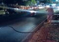 Pemotor di Tangsel Terjatuh, Leher Tersangkut Kabel Provider yang Melintang di Jalan