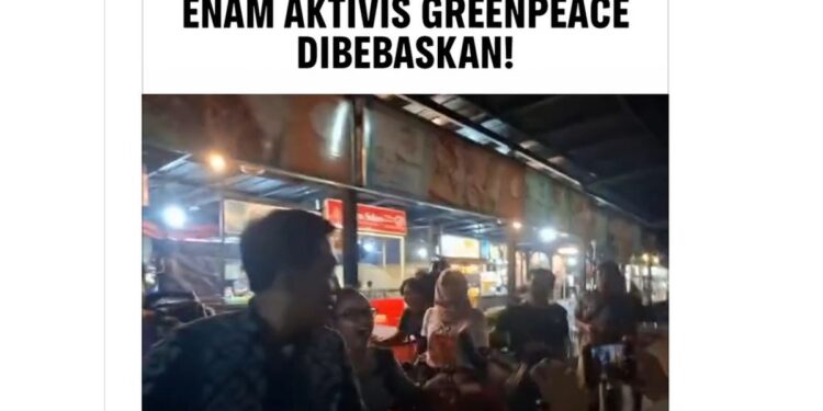 Sempat Ditahan 8 Jam, 6 Aktivis Greenpeace Pembentang Spanduk di Bundaran HI Dibebaskan Polisi