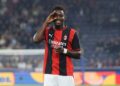 DEBUT POSITIF: Pemain AC Milan, Alphadjo Cisse, merayakan gol ke gawang FC Salzburg pada ajang Liga Europa 2026/2027. (Foto: (c) AP Photo/Alexandra Beier)