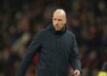 JAGO RIBUT: Pelatih Manchester United, Erik ten Hag, saat pertandingan Liga Inggris melawan Leeds United di Old Trafford pada Rabu (8/2/2023). (Foto: (c) AP Photo/Dave Thompson)