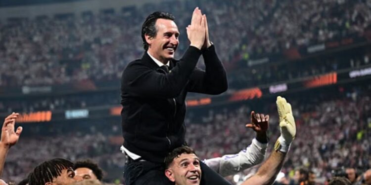 Legenda Liverpool Jamie Carragher Sebut Unai Emery Tepat Jadi Pelatih Baru MU 1 SOSOK TEPAT: Unai Emery kembali menunjukkan magisnya di Liga Europa setelah membawa Aston Villa juara usai mengalahkan Freiburg 3-0 di final. (Foto: AFP)