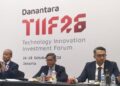 EVENT PERDANA: Dari kiri, Managing Director, Strategic Technology Initiatives Ricardo Irwan Rei, Chief Technology Officer Sigit Puji Santosa, dan Managing Director Pahala Nugraha Mansury dalam konferensi pers menjelang pelaksanaan Danantara Technology Innovation Investment Forum (DTIIF) 2026. (FOTO: WAYTRI/KORANINDOPOS.COM)