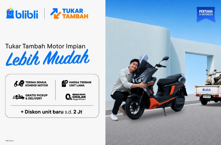 Motor Lama Jangan Cuma Jadi Penghuni Garasi, Tukar Jadi Potongan Harga Motor Baru di Blibli