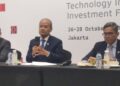 EVENT PERDANA: Dari kiri, Managing Director, Strategic Technology Initiatives Ricardo Irwan Rei, Chief Technology Officer Sigit Puji Santosa, dan Managing Director Pahala Nugraha Mansury dalam konferensi pers menjelang pelaksanaan Danantara Technology Innovation Investment Forum (DTIIF) 2026. (FOTO: WAYTRI/KORANINDOPOS.COM)
